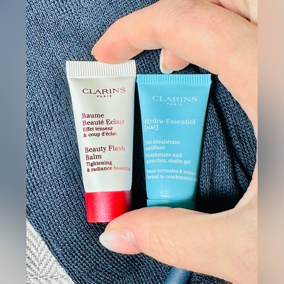 CLARINS Air France inflight blue & grey fabric zip amenity kit - Picture 8 of 12